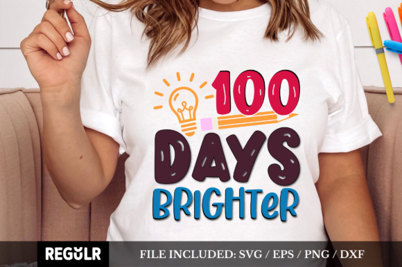100 Days Brighter SVG for Crafts and Graphics