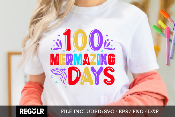 100 Mermazing Days SVG for Crafts and Graphics